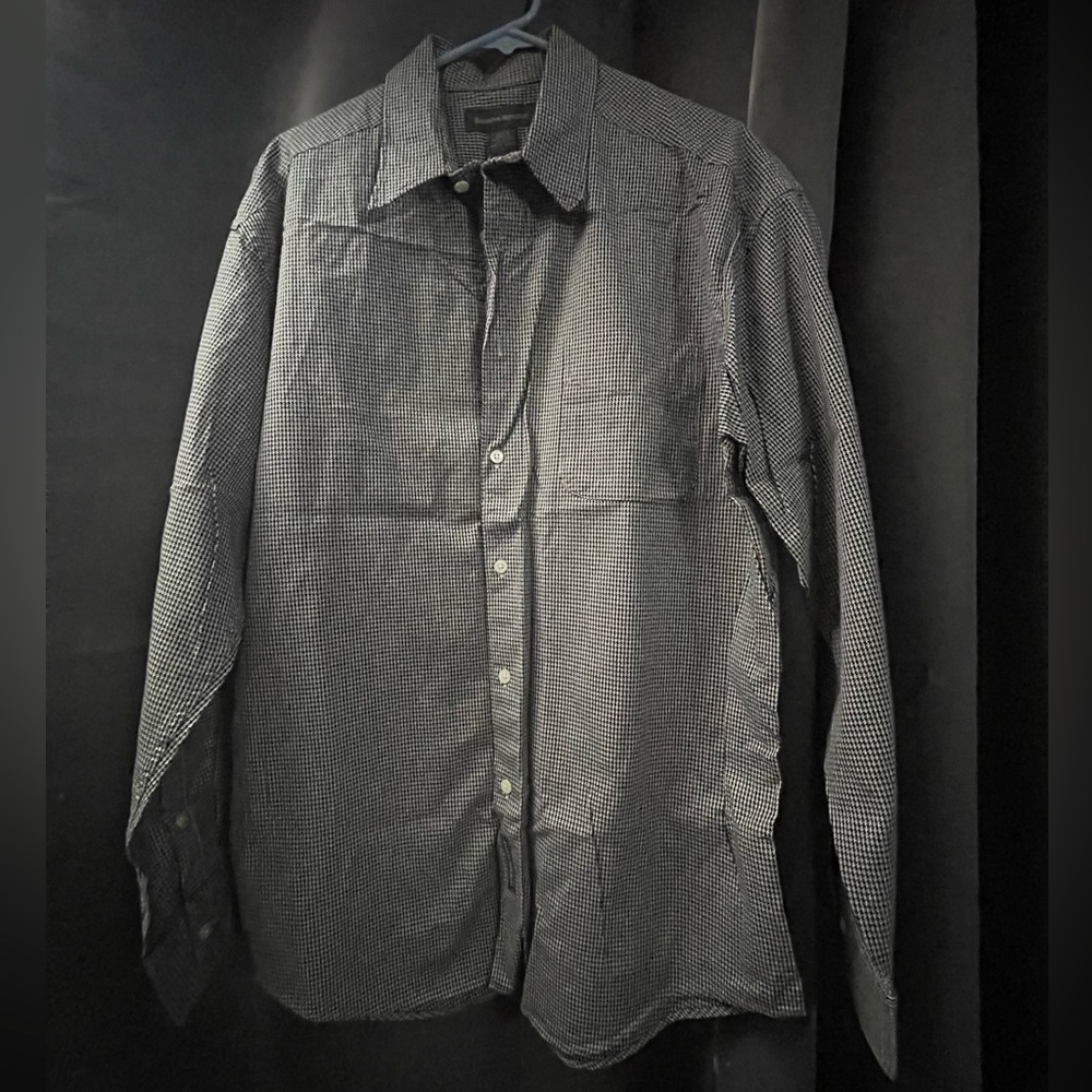 Banana Republic Men's Monochrome Checkered Shirt